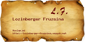 Lozinberger Fruzsina névjegykártya